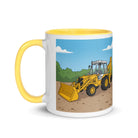 The Tractor Mugs Store JCB 80's White Cab Man | Mug with Color Inside Quality Farmers Merch
