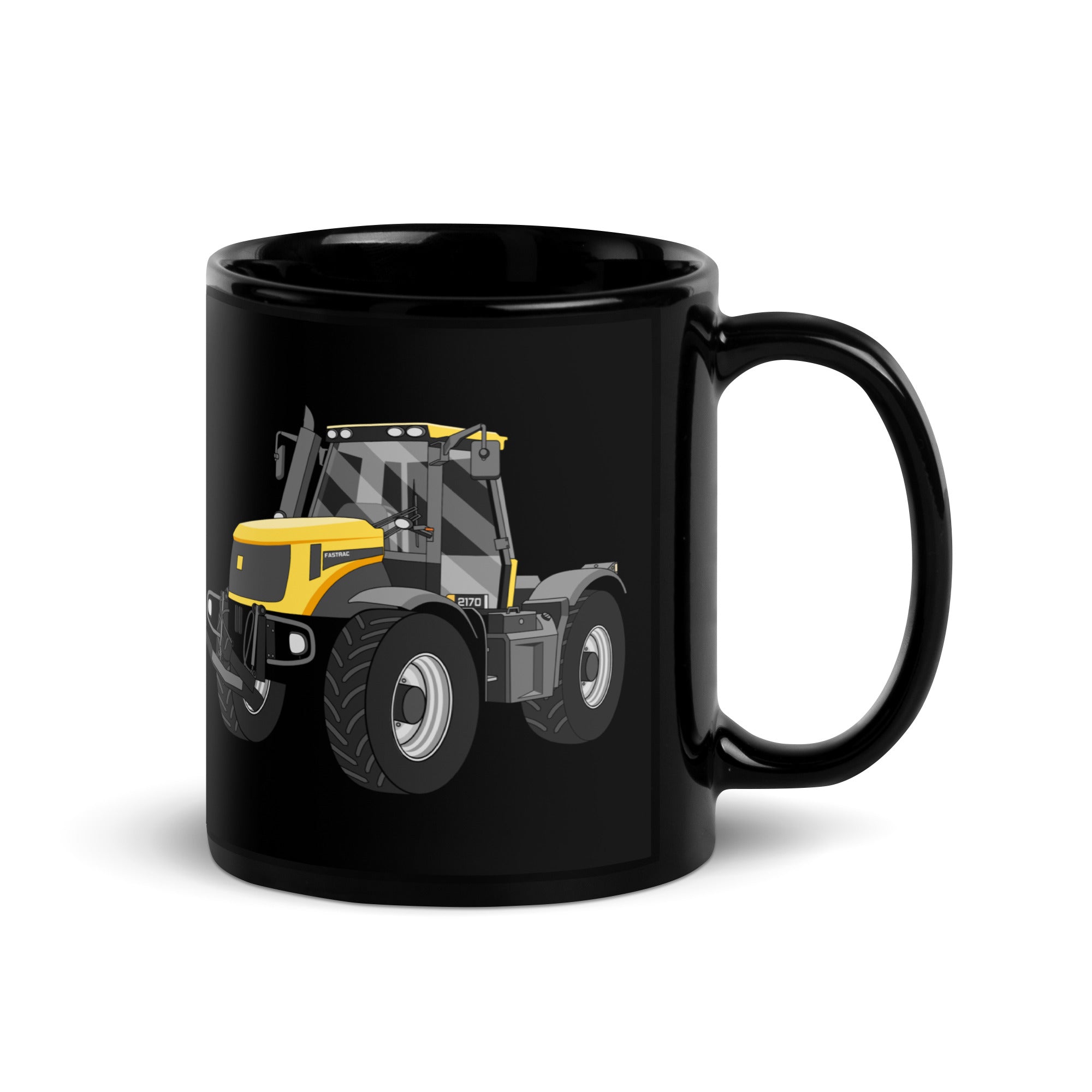 The Tractor Mugs Store JCB Fastrac 2170 | Black Glossy Mug Quality Farmers Merch