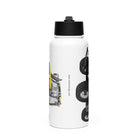 The Tractor Mugs Store JCB Fastrac 2170 | Stainless steel water bottle with a straw lid Quality Farmers Merch