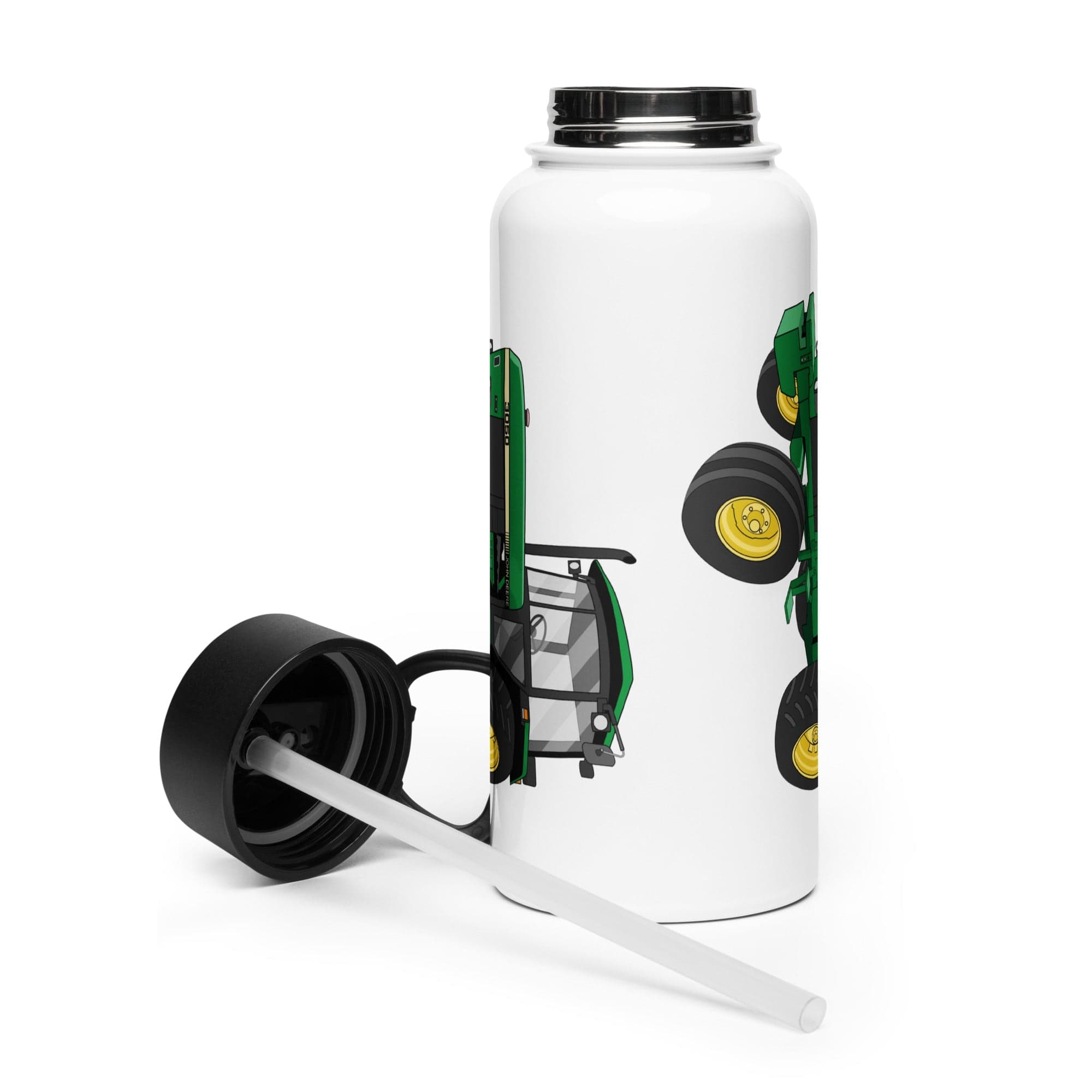 The Tractor Mugs Store John Deere 3050 2WD  |Stainless steel water bottle with a straw lid Quality Farmers Merch