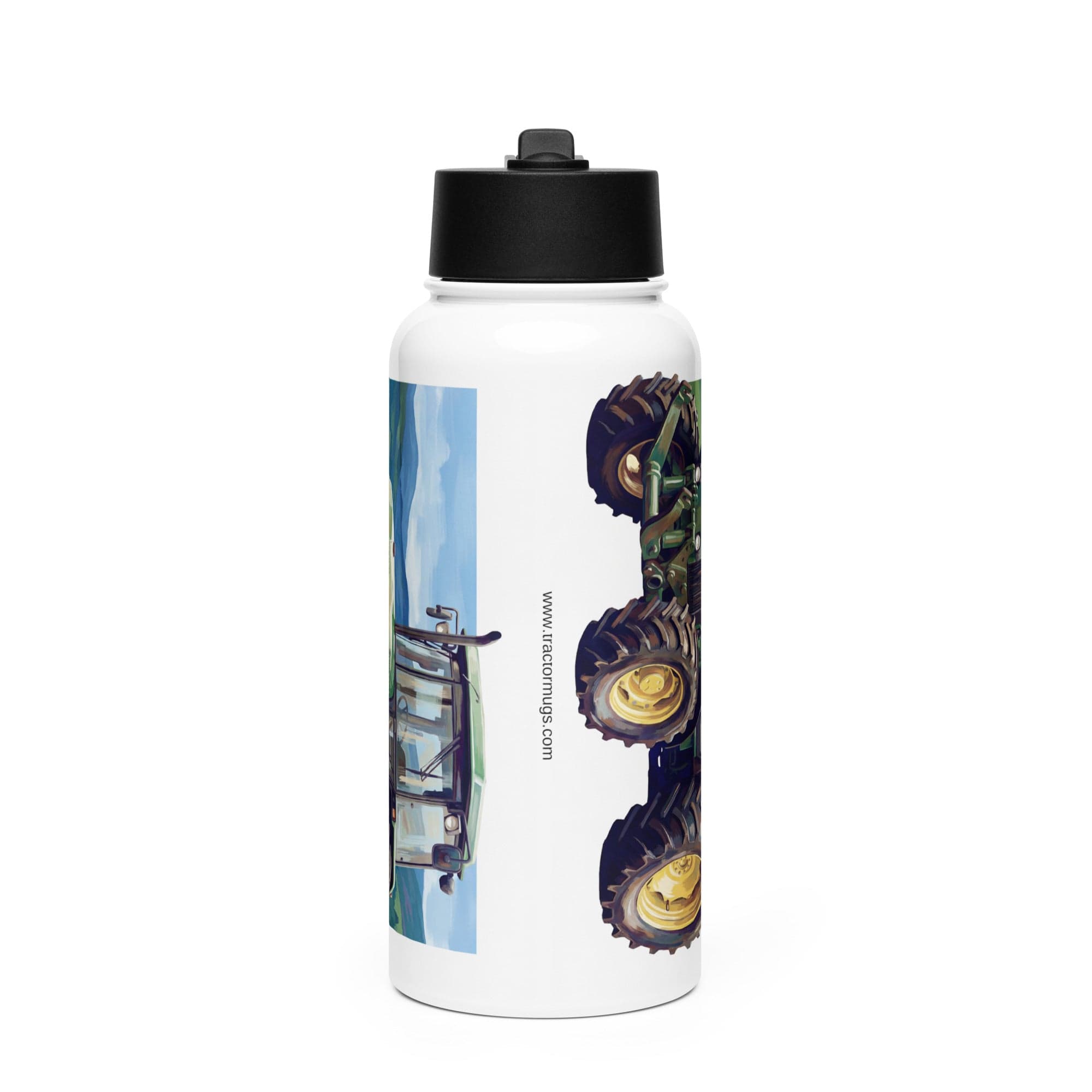 The Tractor Mugs Store John Deere 3050 | Splash Art Stainless steel water bottle with a straw lid Quality Farmers Merch