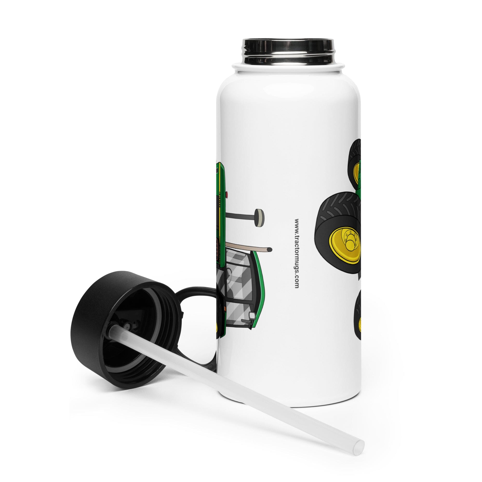 The Tractor Mugs Store John Deere 3350 4WD | Stainless steel water bottle with a straw lid Quality Farmers Merch