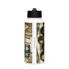 The Tractor Mugs Store John Deere 3350 | Art Deco Stainless steel water bottle with a straw lid Quality Farmers Merch