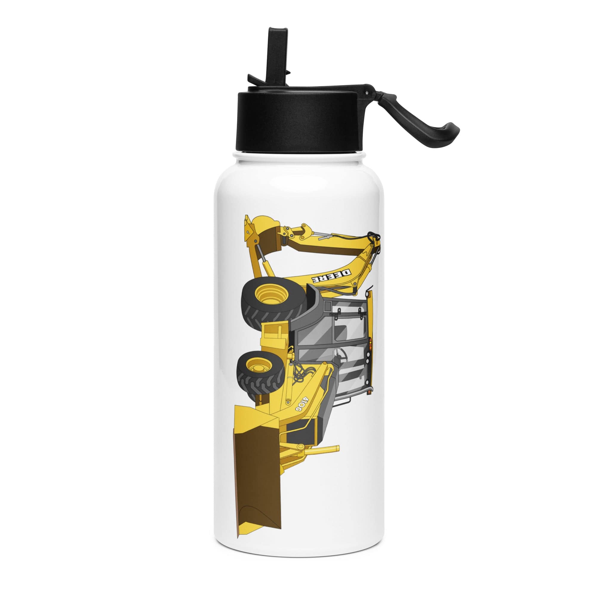 The Tractor Mugs Store John Deere 410G Backhoe | Stainless Steel Water Bottle Quality Farmers Merch