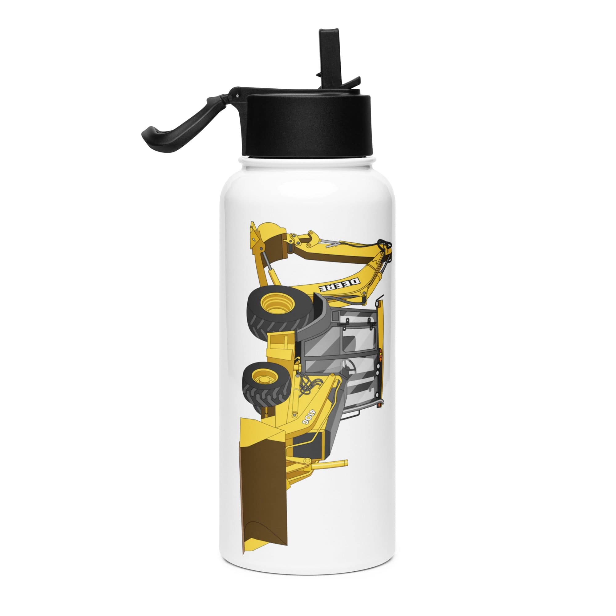 The Tractor Mugs Store John Deere 410G Backhoe | Stainless Steel Water Bottle Quality Farmers Merch