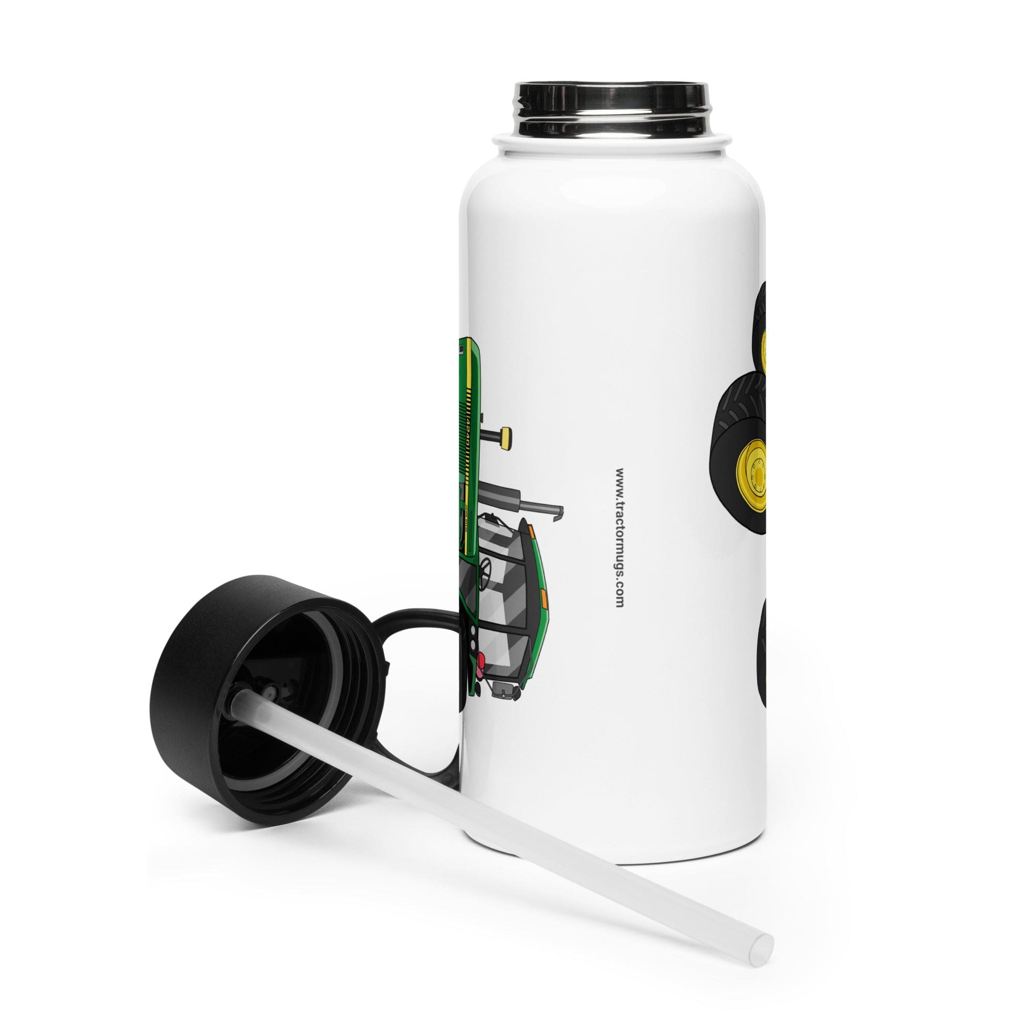 The Tractor Mugs Store John Deere 4240  | Stainless steel water bottle with a straw lid Quality Farmers Merch