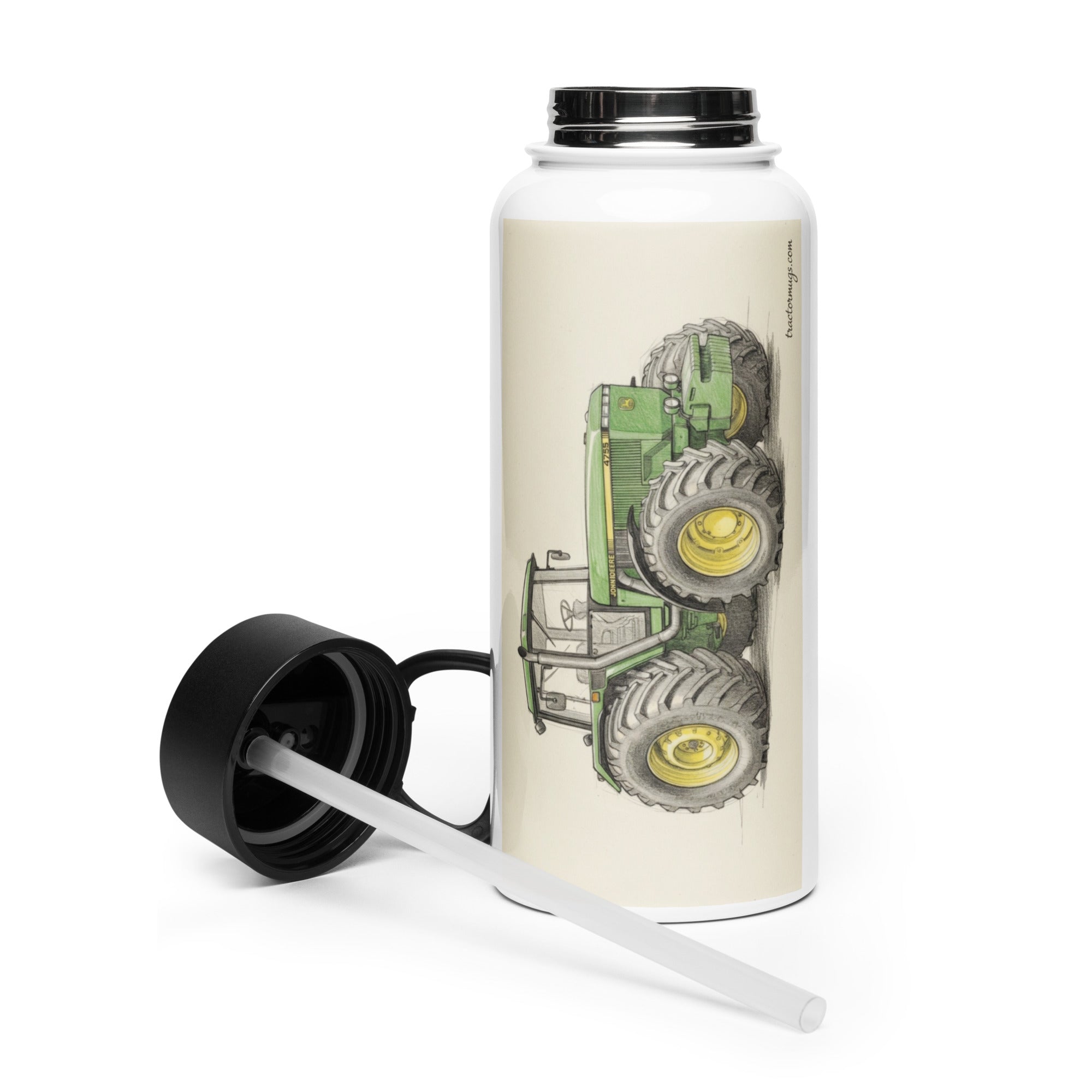 The Tractor Mugs Store John Deere 4755 Pencil Sketch | Stainless Steel Water Bottle Quality Farmers Merch