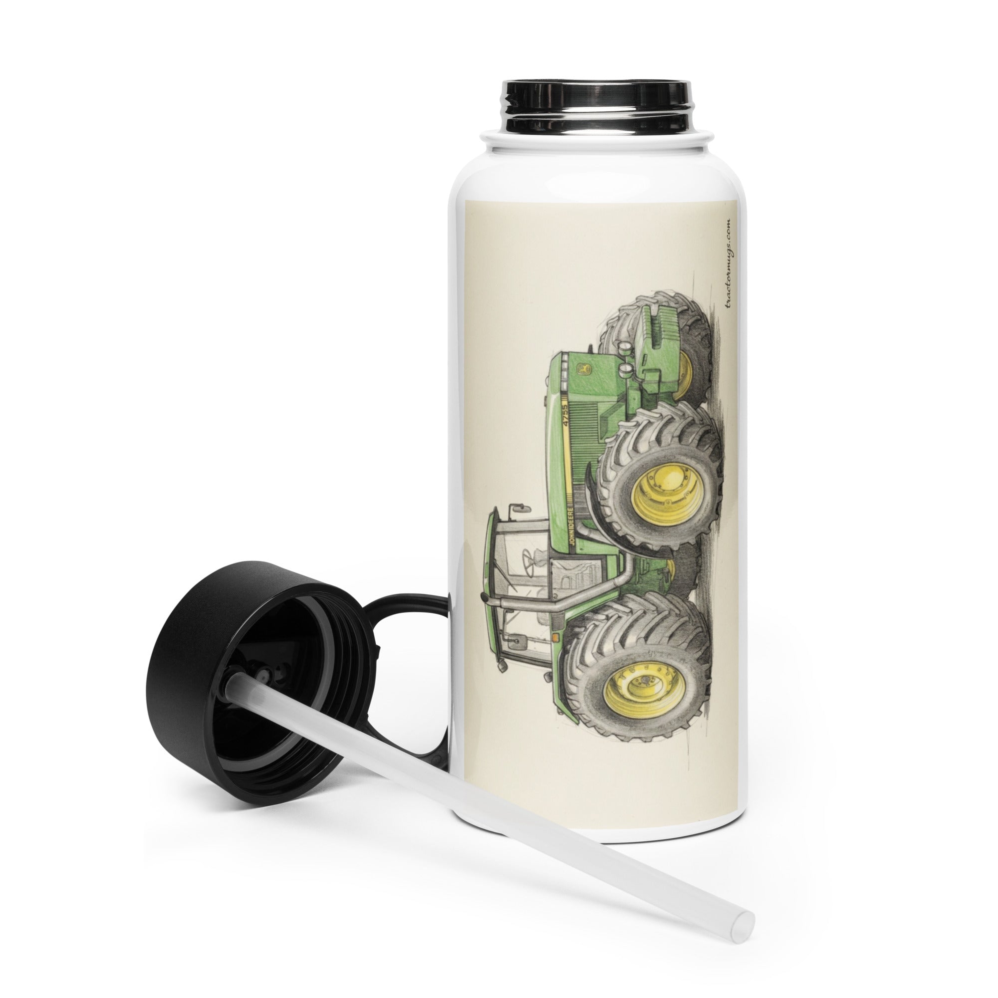 The Tractor Mugs Store John Deere 4755 Pencil Sketch | Stainless Steel Water Bottle Quality Farmers Merch