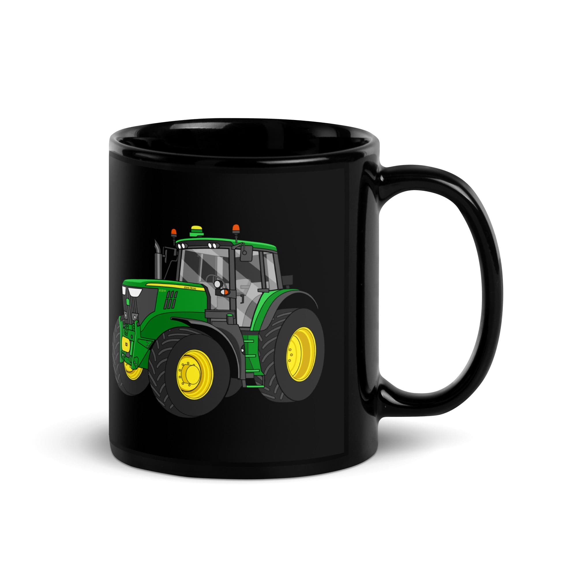 The Tractor Mugs Store John Deere 6120 M | Black Glossy Mug Quality Farmers Merch