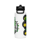 The Tractor Mugs Store John Deere 6120 M | Stainless steel water bottle with a straw lid Quality Farmers Merch
