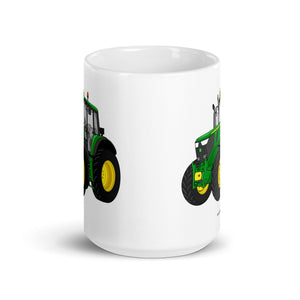 The Tractor Mugs Store John Deere 6120 M | White glossy mug Quality Farmers Merch