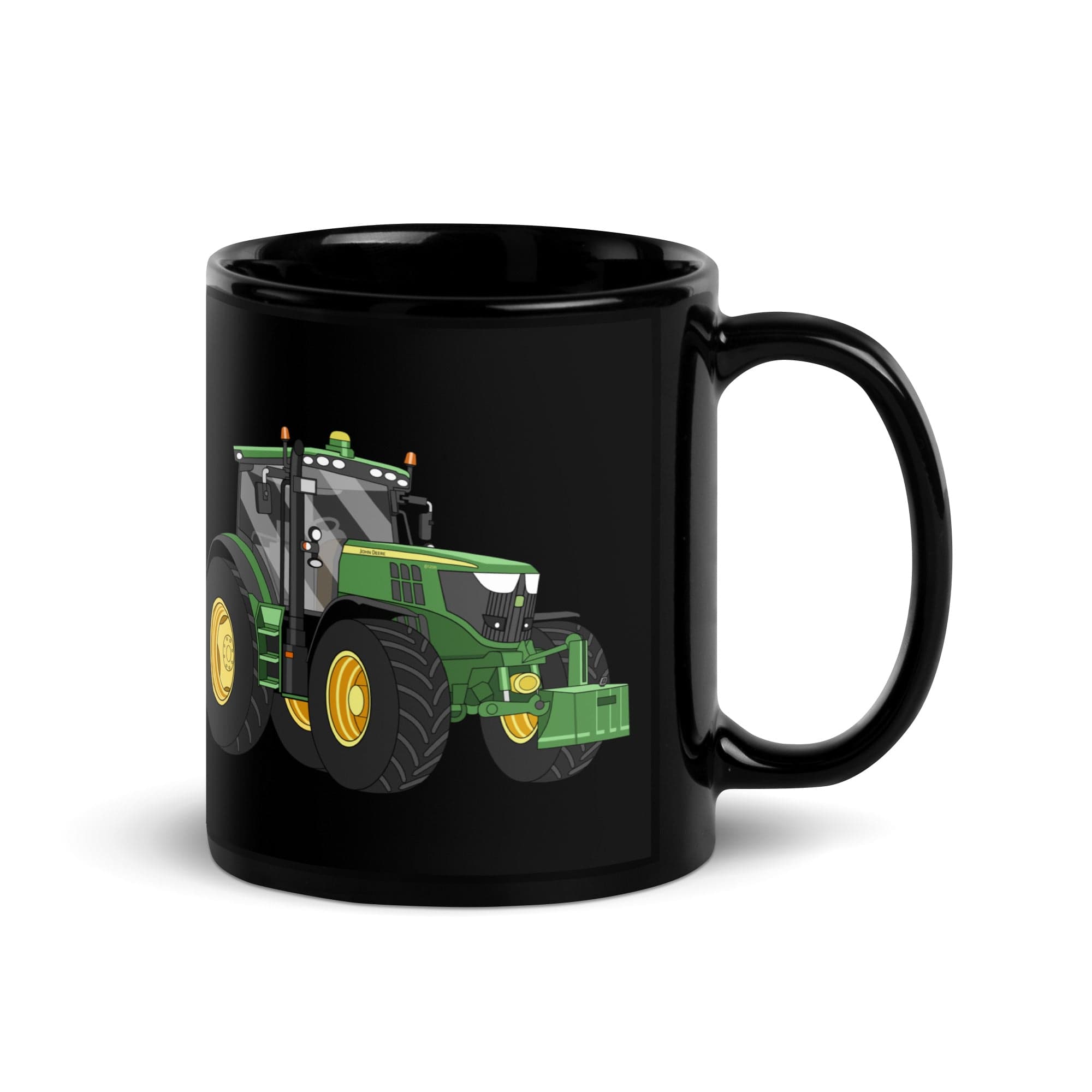 The Tractor Mugs Store John Deere 6125 R | Black Glossy Mug Quality Farmers Merch