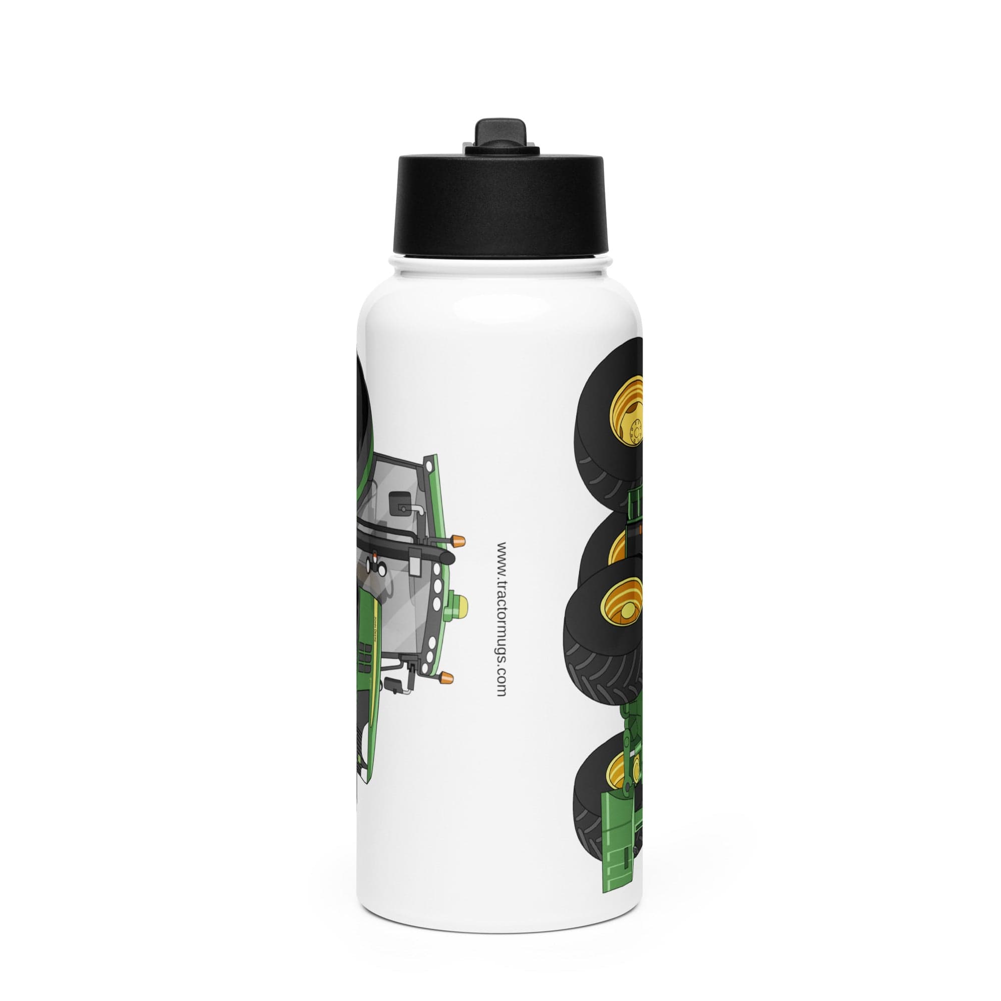 The Tractor Mugs Store John Deere 6125 R | Stainless steel water bottle with a straw lid Quality Farmers Merch