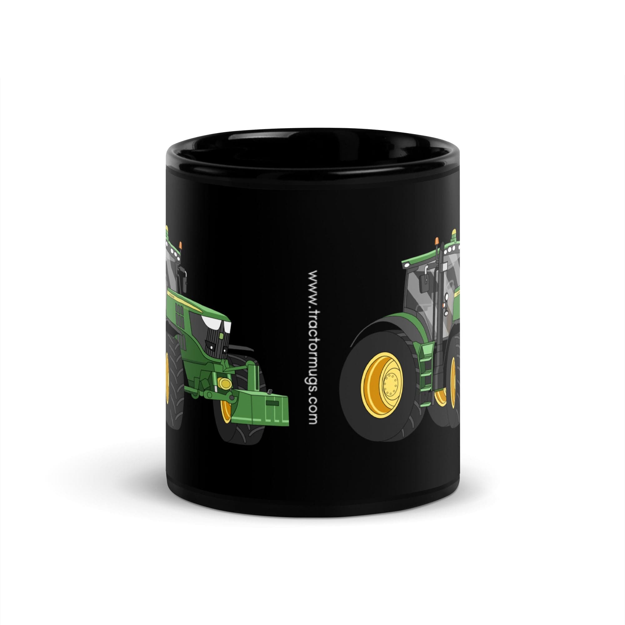 The Tractor Mugs Store John Deere 6210 R | Black Glossy Mug Quality Farmers Merch