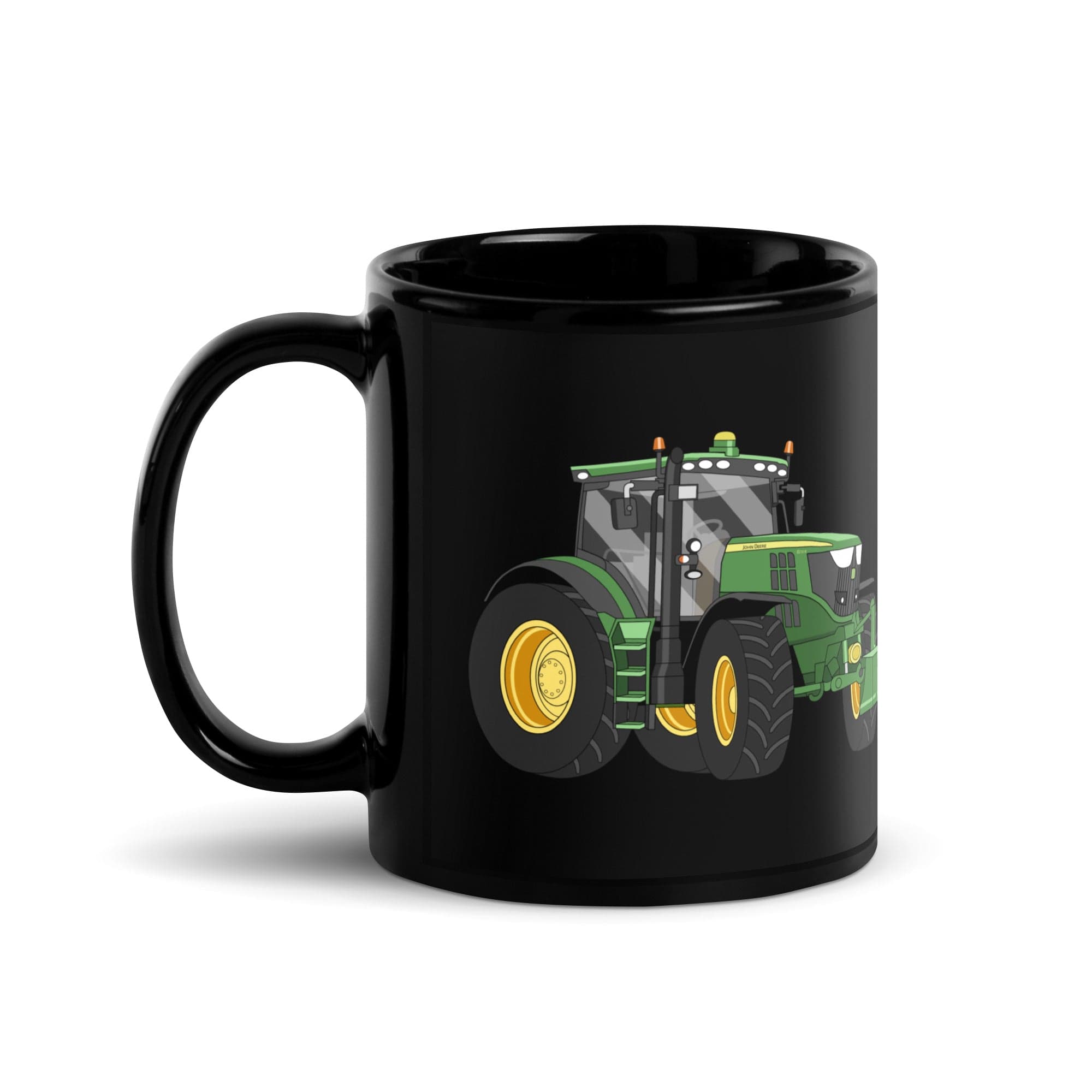 The Tractor Mugs Store John Deere 6210 R | Black Glossy Mug Quality Farmers Merch