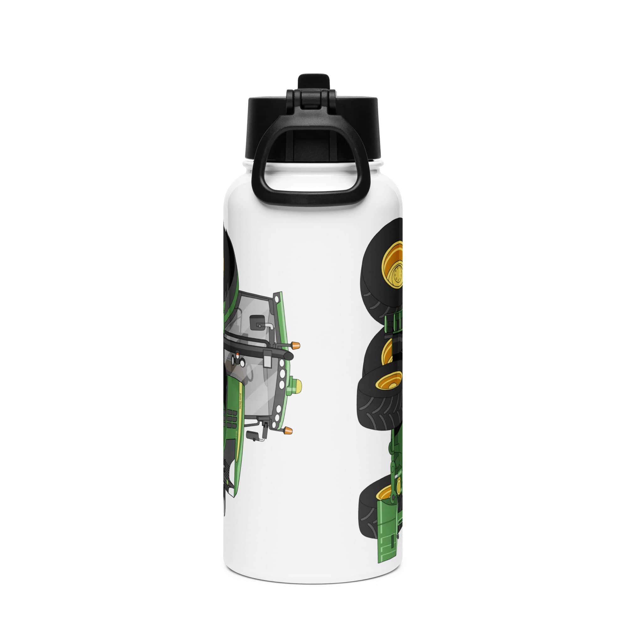 The Tractor Mugs Store John Deere 6210 R | Stainless steel water bottle with a straw lid Quality Farmers Merch