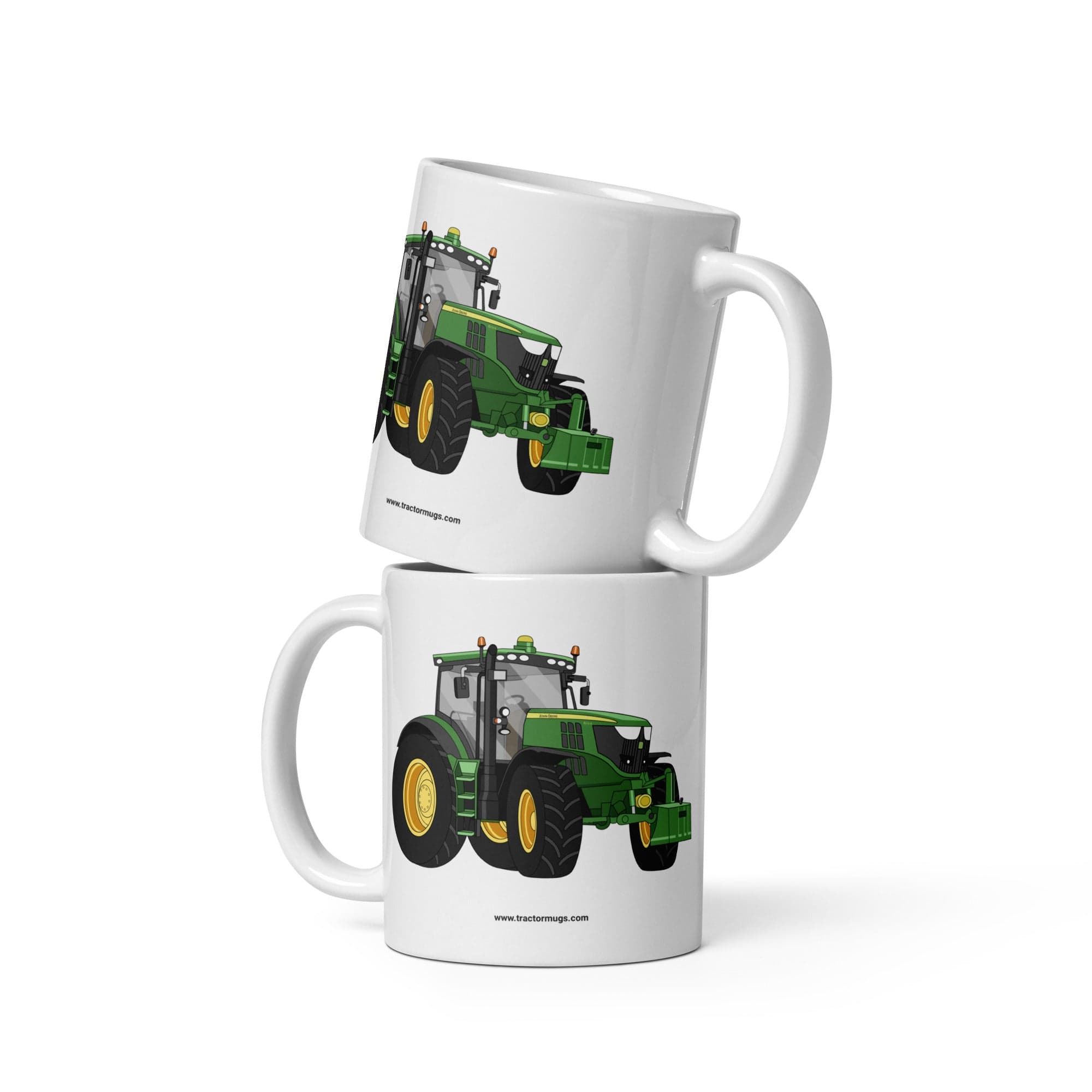 The Tractor Mugs Store John Deere 6210 R | White glossy mug Quality Farmers Merch