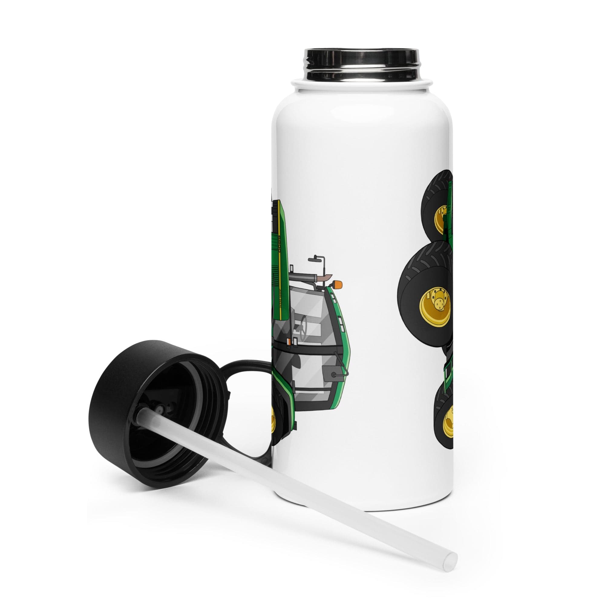 The Tractor Mugs Store John Deere 6800   | Stainless steel water bottle with a straw lid Quality Farmers Merch