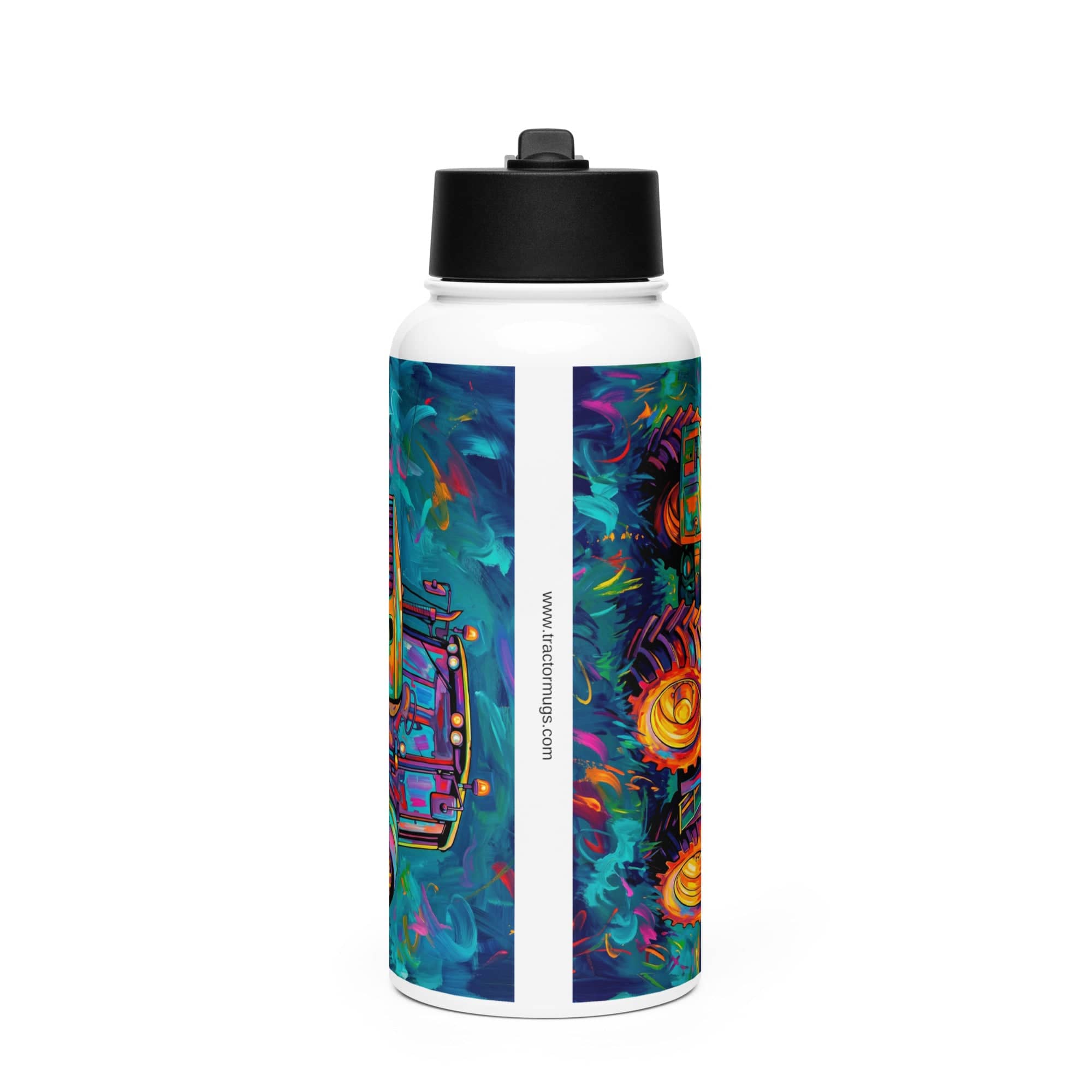 The Tractor Mugs Store John Deere 6930 | Splash Art Stainless steel water bottle with a straw lid Quality Farmers Merch