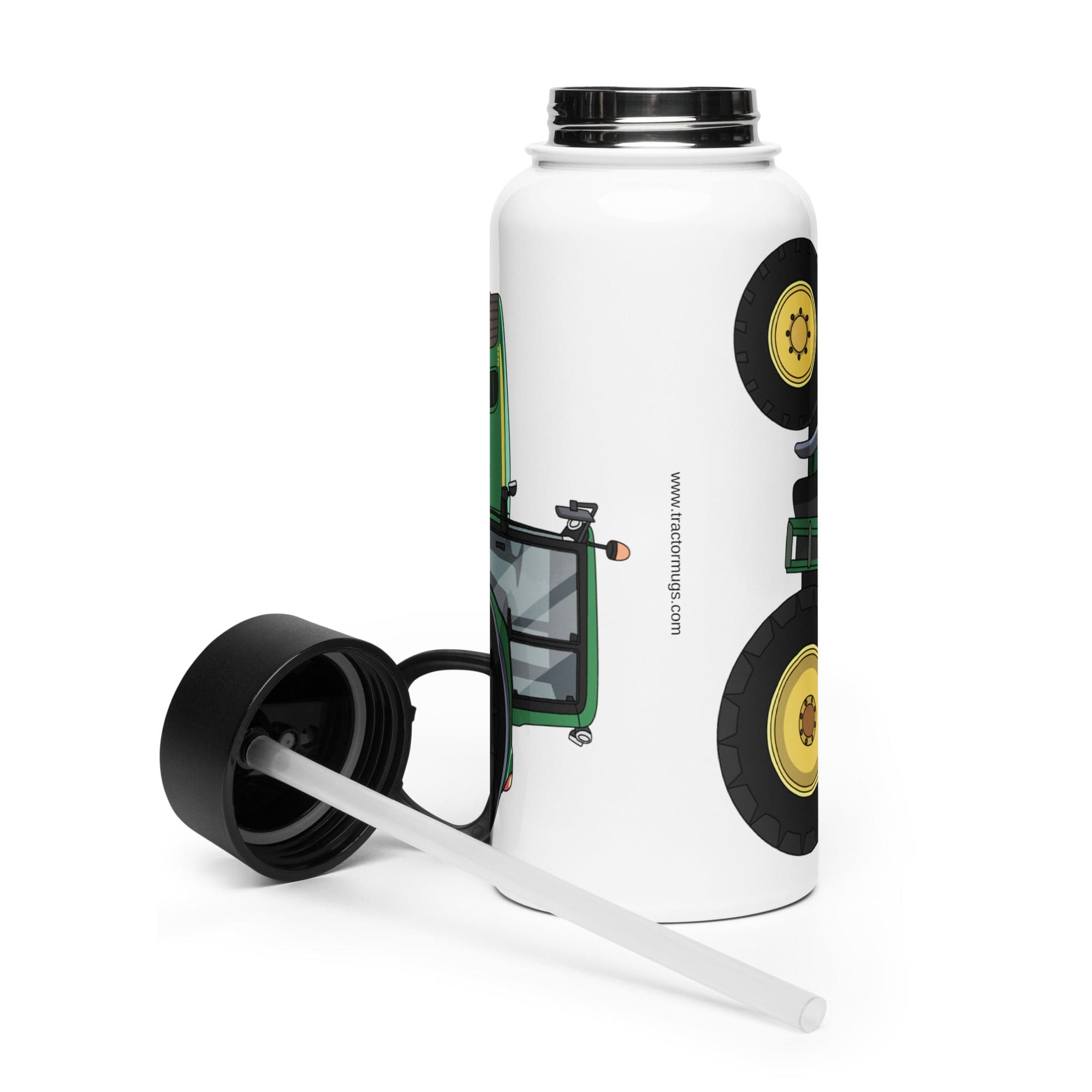 The Tractor Mugs Store John Deere 6930  | Stainless steel water bottle with a straw lid Quality Farmers Merch