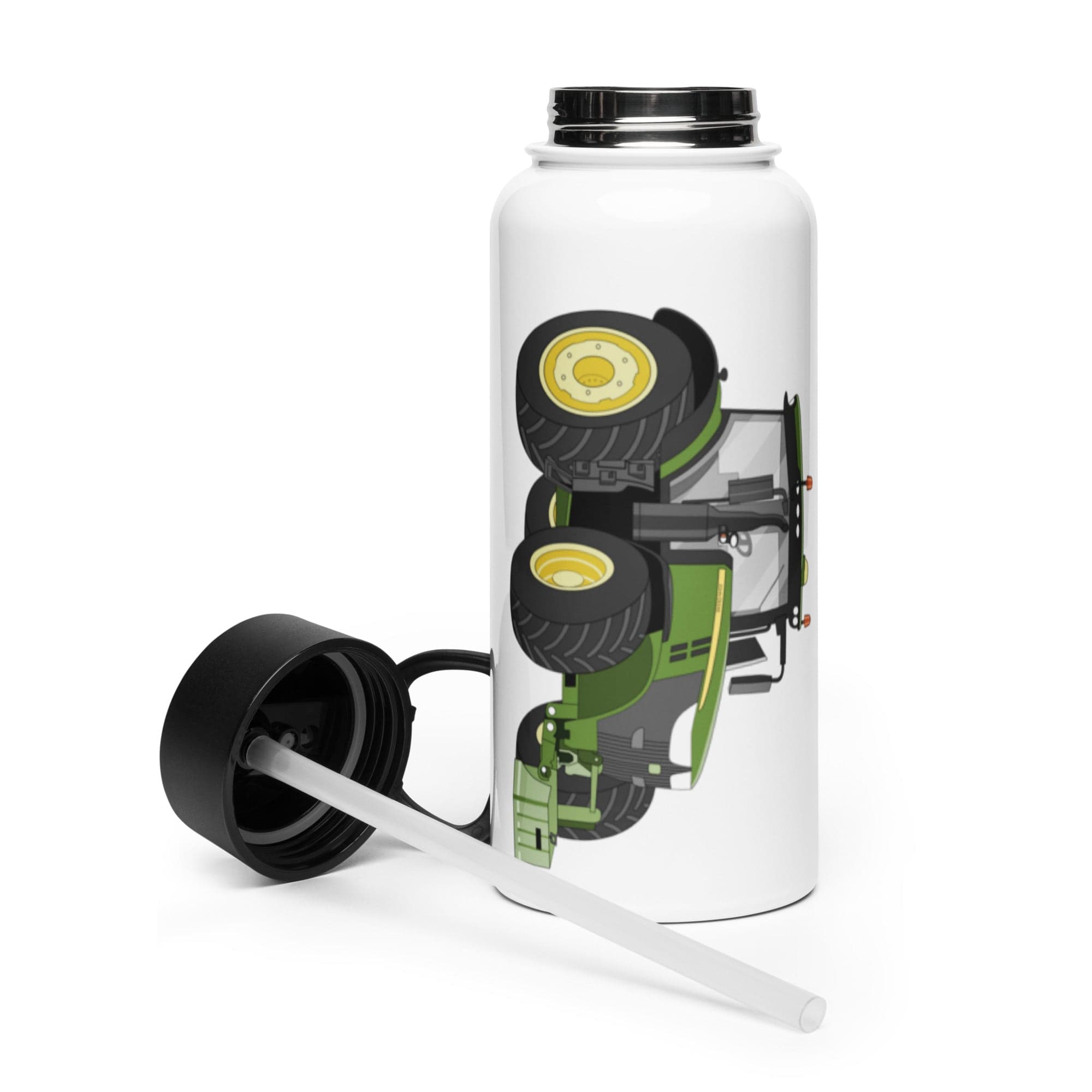 The Tractor Mugs Store John Deere 7310 R |Stainless steel water bottle with a straw lid Quality Farmers Merch