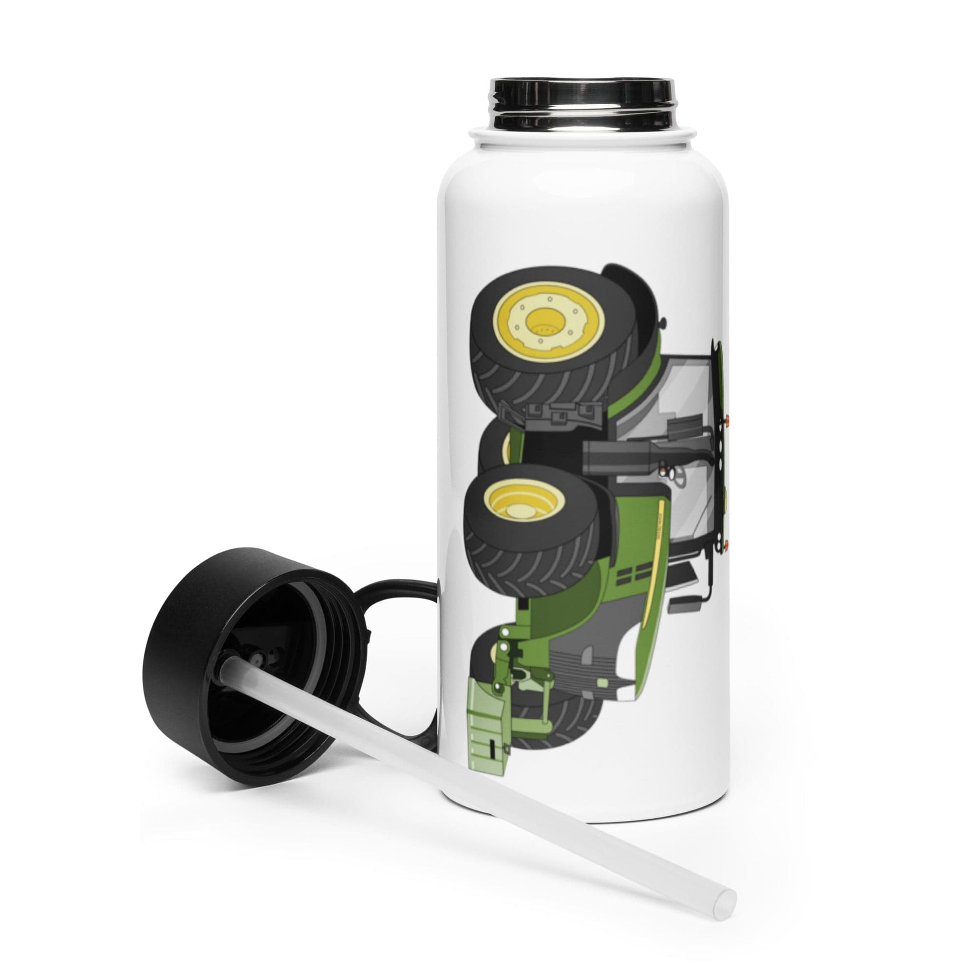 The Tractor Mugs Store John Deere 7310R | Stainless steel water bottle with a straw lid Quality Farmers Merch