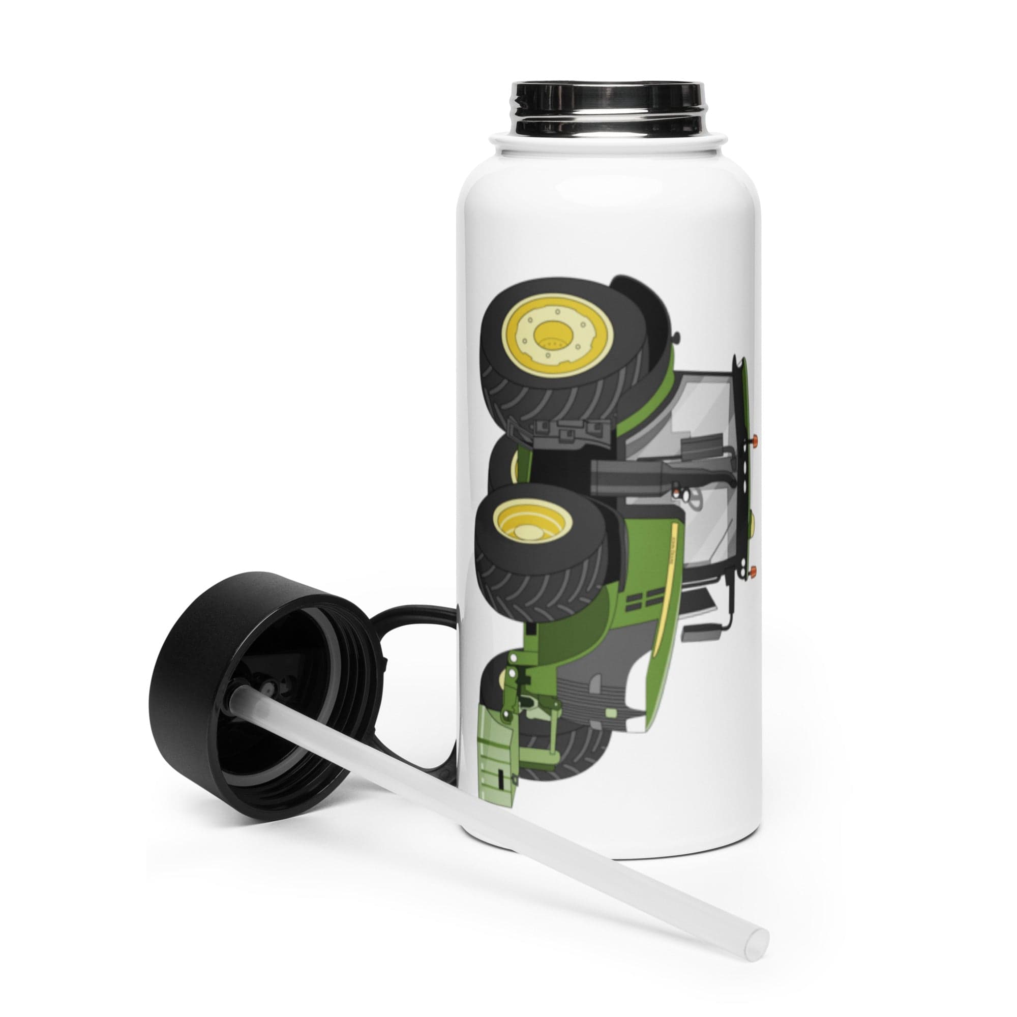 The Tractor Mugs Store John Deere 7310R | Stainless steel water bottle with a straw lid Quality Farmers Merch