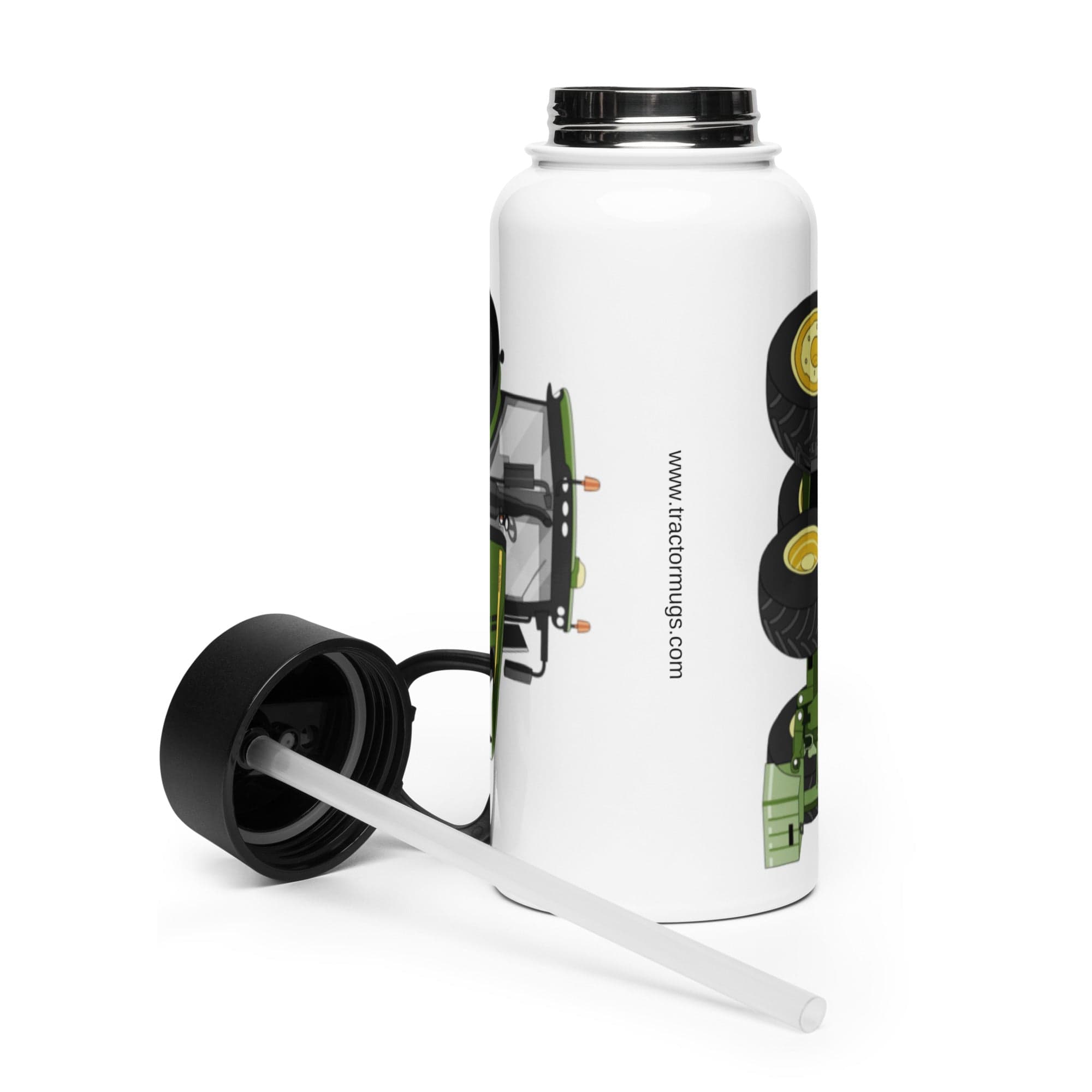 The Tractor Mugs Store John Deere 7310R | Stainless steel water bottle with a straw lid Quality Farmers Merch