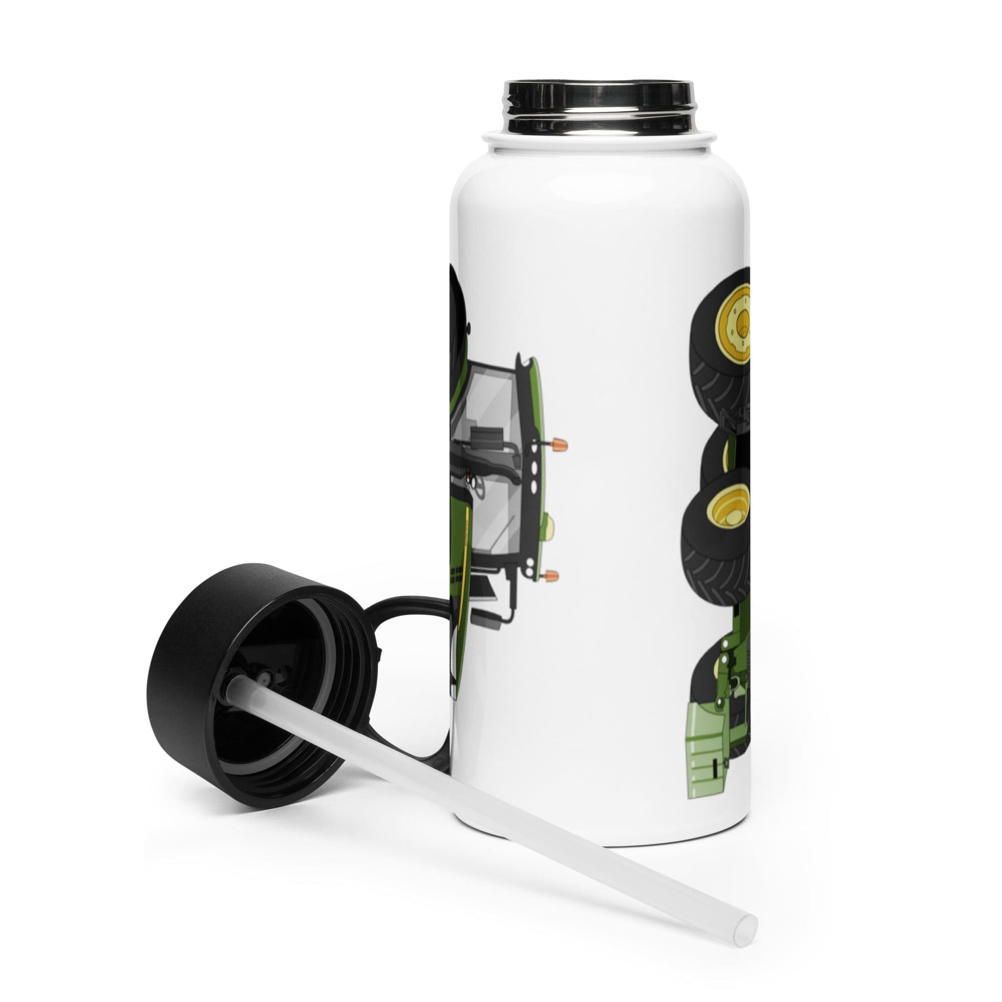 The Tractor Mugs Store John Deere 7310R | Stainless steel water bottle with a straw lid Quality Farmers Merch