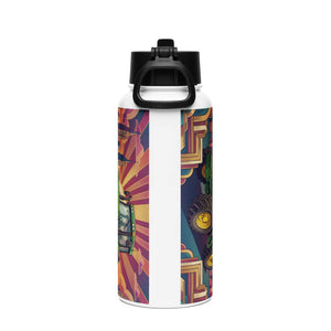 The Tractor Mugs Store John Deere 7810 | Art Deco Stainless steel water bottle with a straw lid Quality Farmers Merch