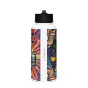 The Tractor Mugs Store John Deere 7810 | Art Deco Stainless steel water bottle with a straw lid Quality Farmers Merch