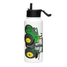 The Tractor Mugs Store John Deere 7R 350 Auto Power | Stainless steel water bottle with a straw lid Quality Farmers Merch