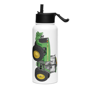 The Tractor Mugs Store John Deere 8200 | Stainless steel water bottle with a straw lid Quality Farmers Merch