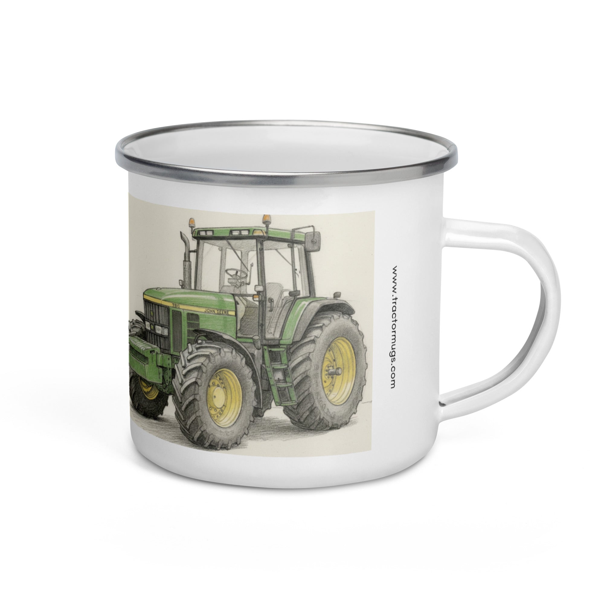 The Tractor Mugs Store John Deere Pencil Sketch Enamel Mug Quality Farmers Merch