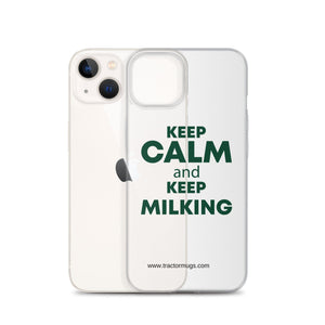 The Tractor Mugs Store KEEP CALM and KEEP MILKING | Clear Case for iPhone® Quality Farmers Merch