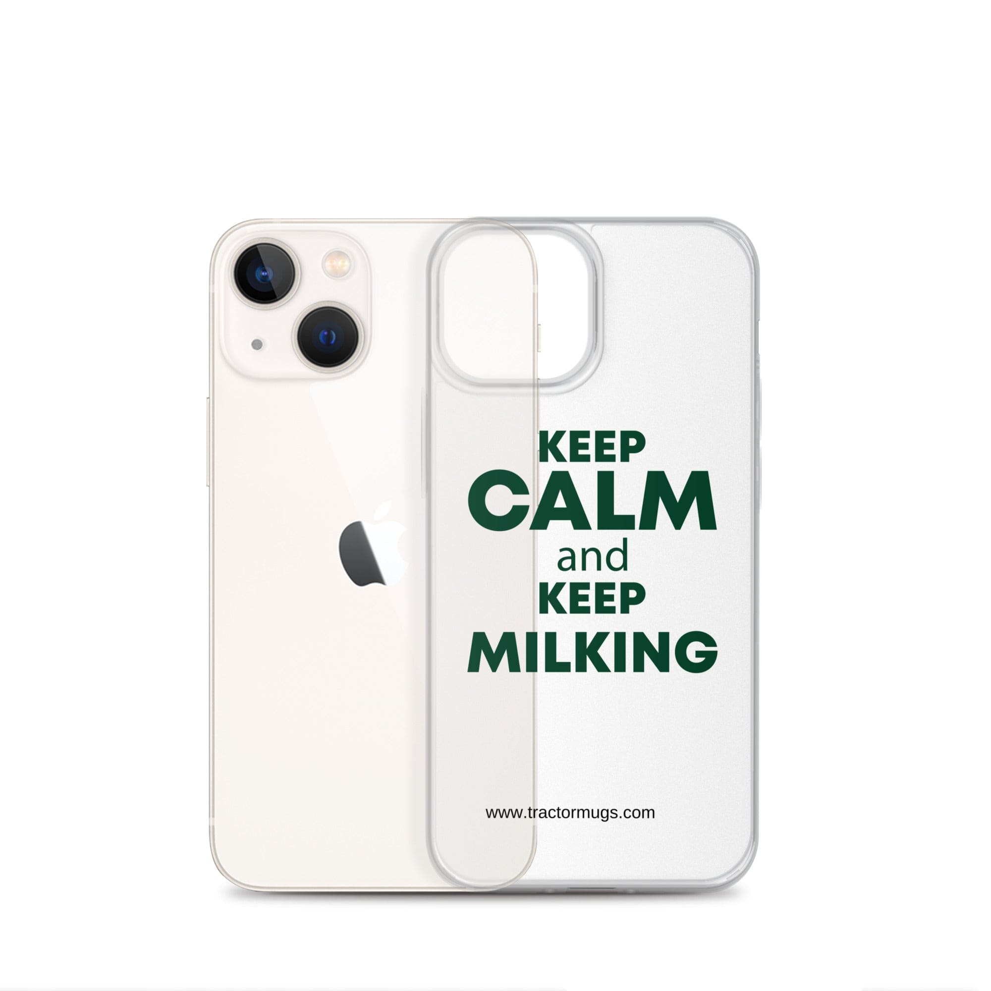 The Tractor Mugs Store KEEP CALM and KEEP MILKING | Clear Case for iPhone® Quality Farmers Merch