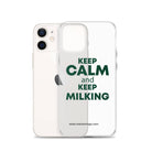 The Tractor Mugs Store KEEP CALM and KEEP MILKING | Clear Case for iPhone® Quality Farmers Merch