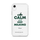 The Tractor Mugs Store KEEP CALM and KEEP MILKING | Clear Case for iPhone® Quality Farmers Merch
