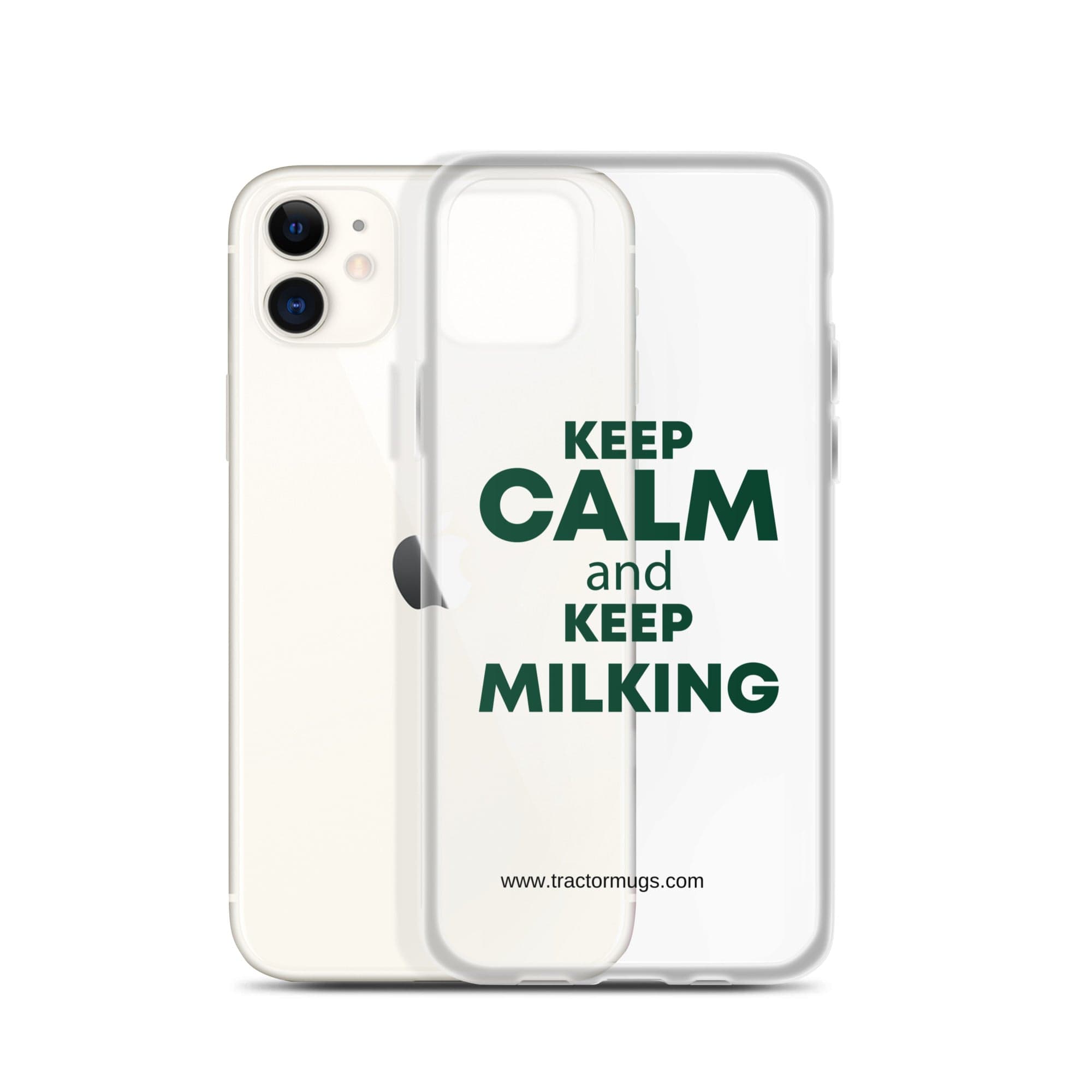 The Tractor Mugs Store KEEP CALM and KEEP MILKING | Clear Case for iPhone® Quality Farmers Merch