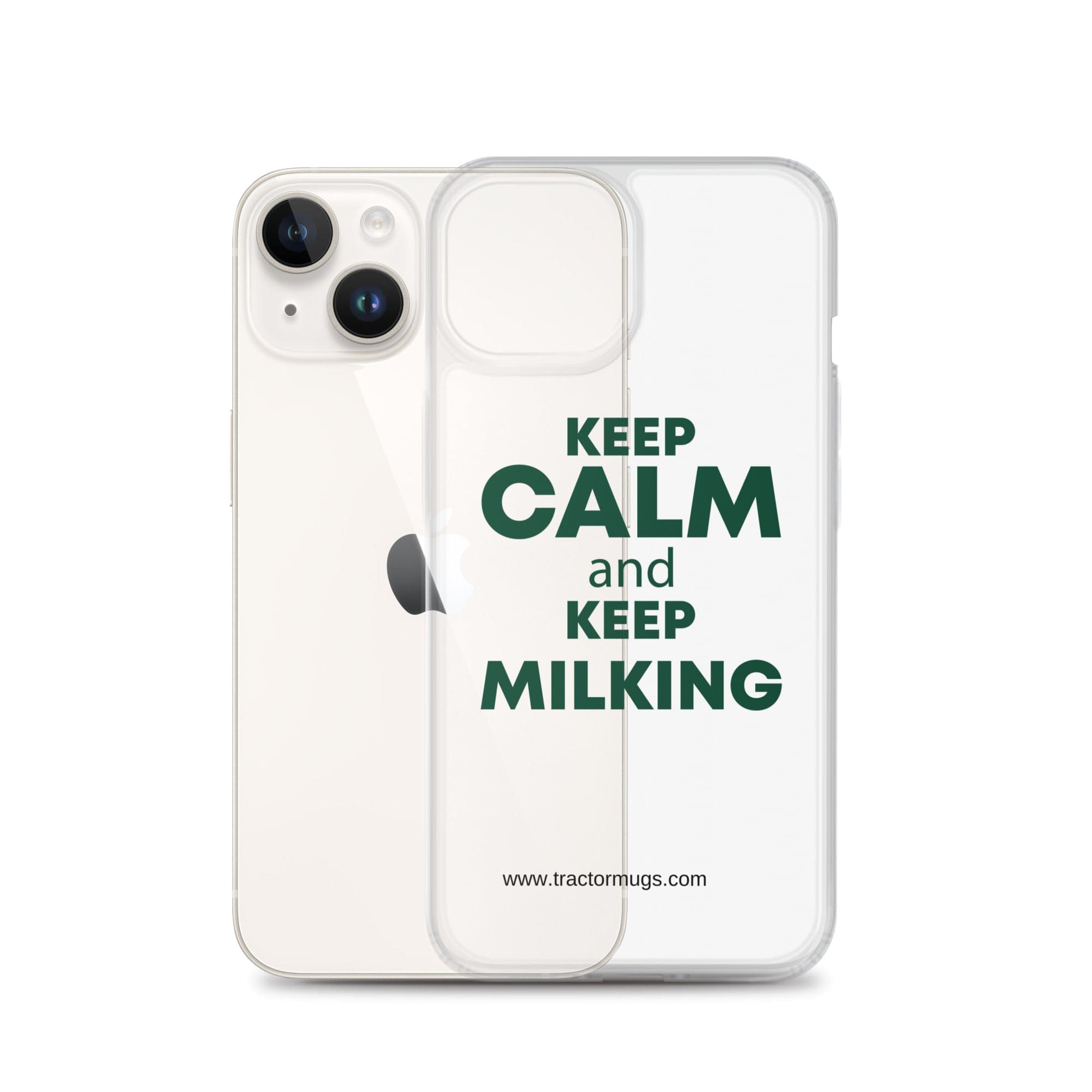 The Tractor Mugs Store KEEP CALM and KEEP MILKING | Clear Case for iPhone® Quality Farmers Merch