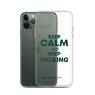 The Tractor Mugs Store KEEP CALM and KEEP MILKING | Clear Case for iPhone® Quality Farmers Merch
