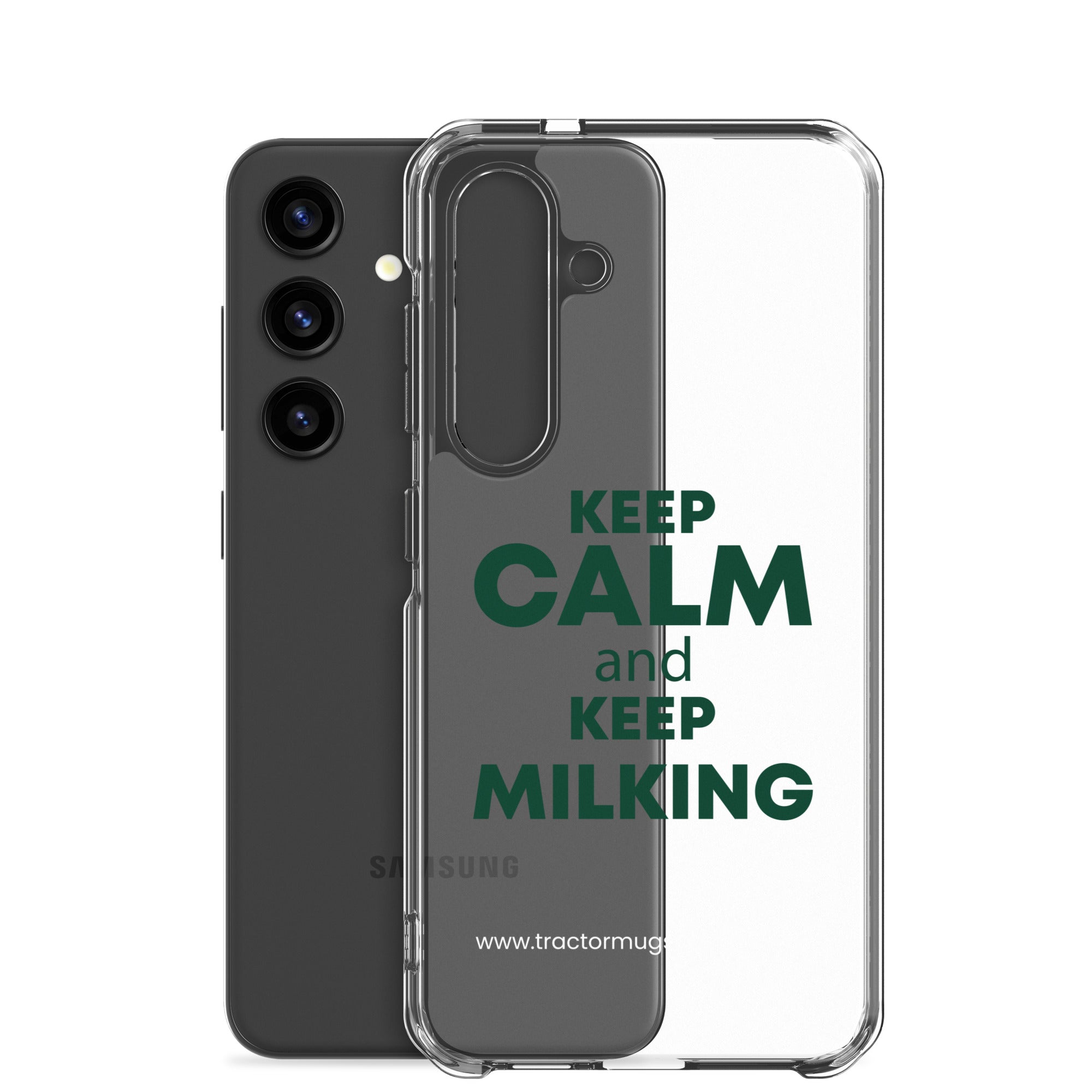 The Tractor Mugs Store KEEP CALM and KEEP MILKING | Clear Case for Samsung® Quality Farmers Merch