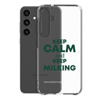 The Tractor Mugs Store KEEP CALM and KEEP MILKING | Clear Case for Samsung® Quality Farmers Merch