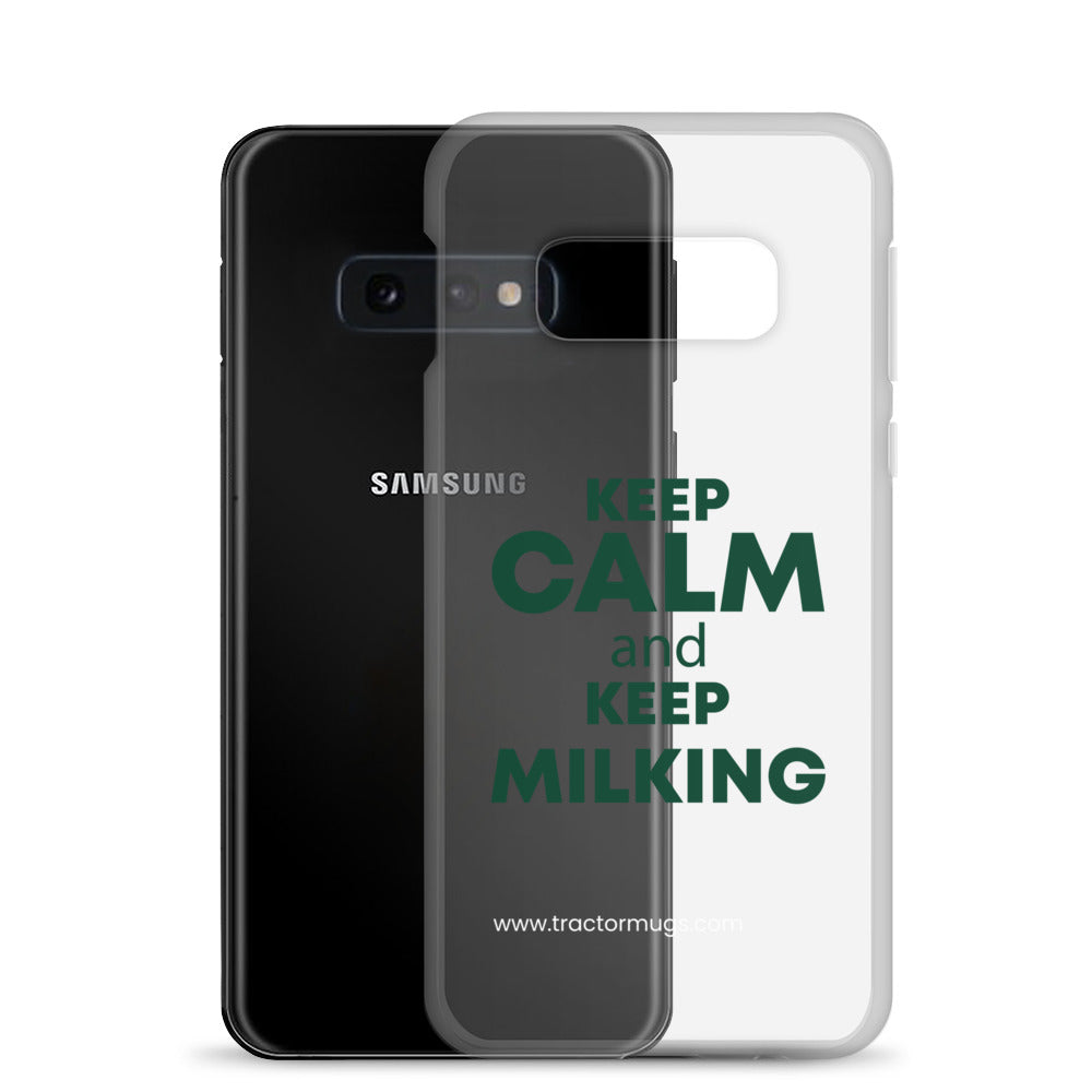 The Tractor Mugs Store KEEP CALM and KEEP MILKING | Clear Case for Samsung® Quality Farmers Merch