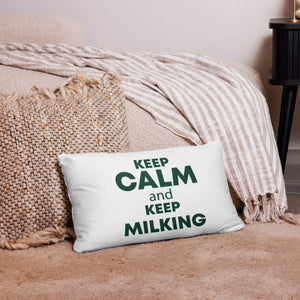 The Tractor Mugs Store KEEP CALM and KEEP MILKING | Pillow Case Quality Farmers Merch