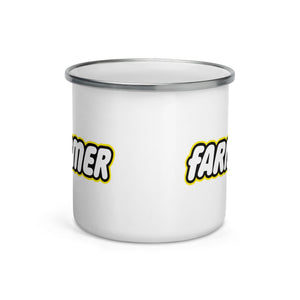 The Tractor Mugs Store LEGO Farmer | Enamel Mug Quality Farmers Merch