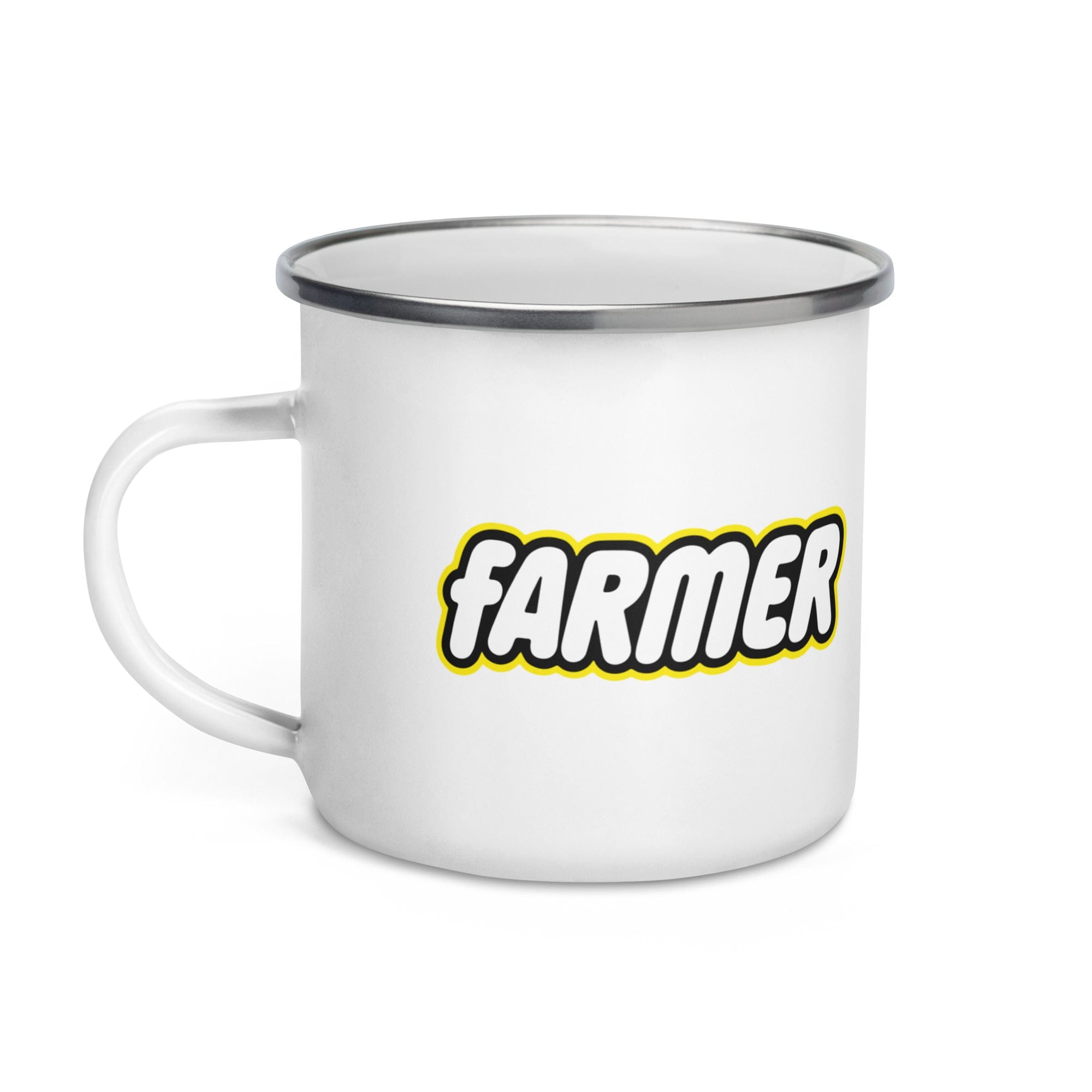 The Tractor Mugs Store LEGO Farmer | Enamel Mug Quality Farmers Merch