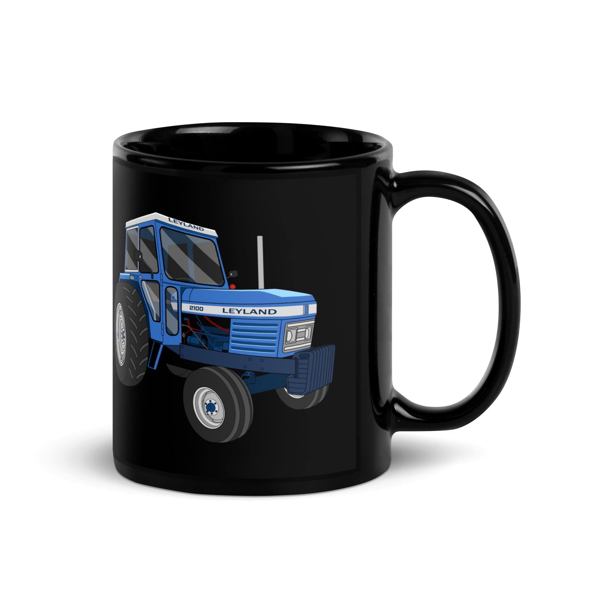 The Tractor Mugs Store Leyland 2100 | Black Glossy Mug Quality Farmers Merch