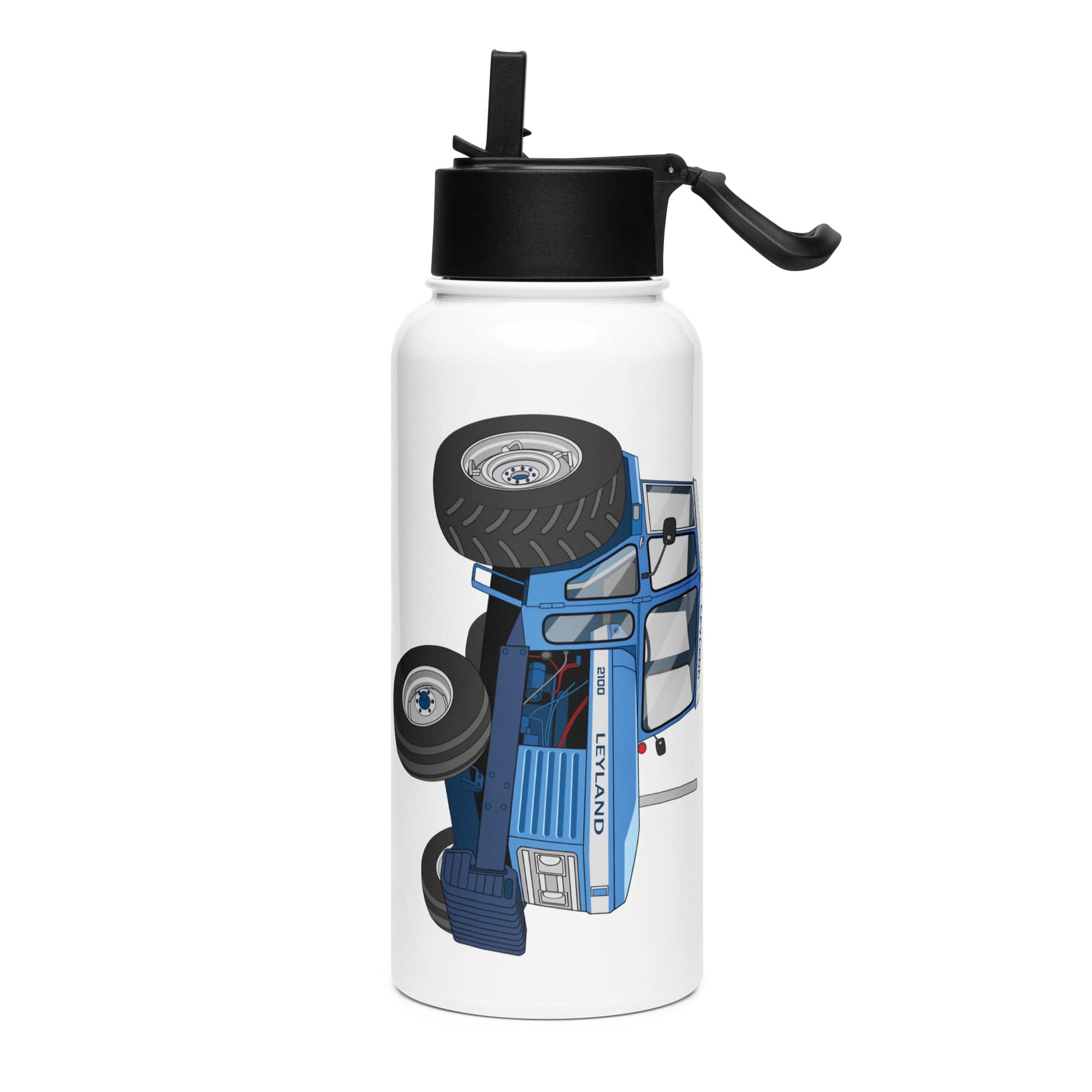 The Tractor Mugs Store Leyland 2100 | Stainless steel water bottle with a straw lid Quality Farmers Merch