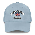 The Tractor Mugs Store Light Blue Proud British Farmer | Dad Hat Quality Farmers Merch